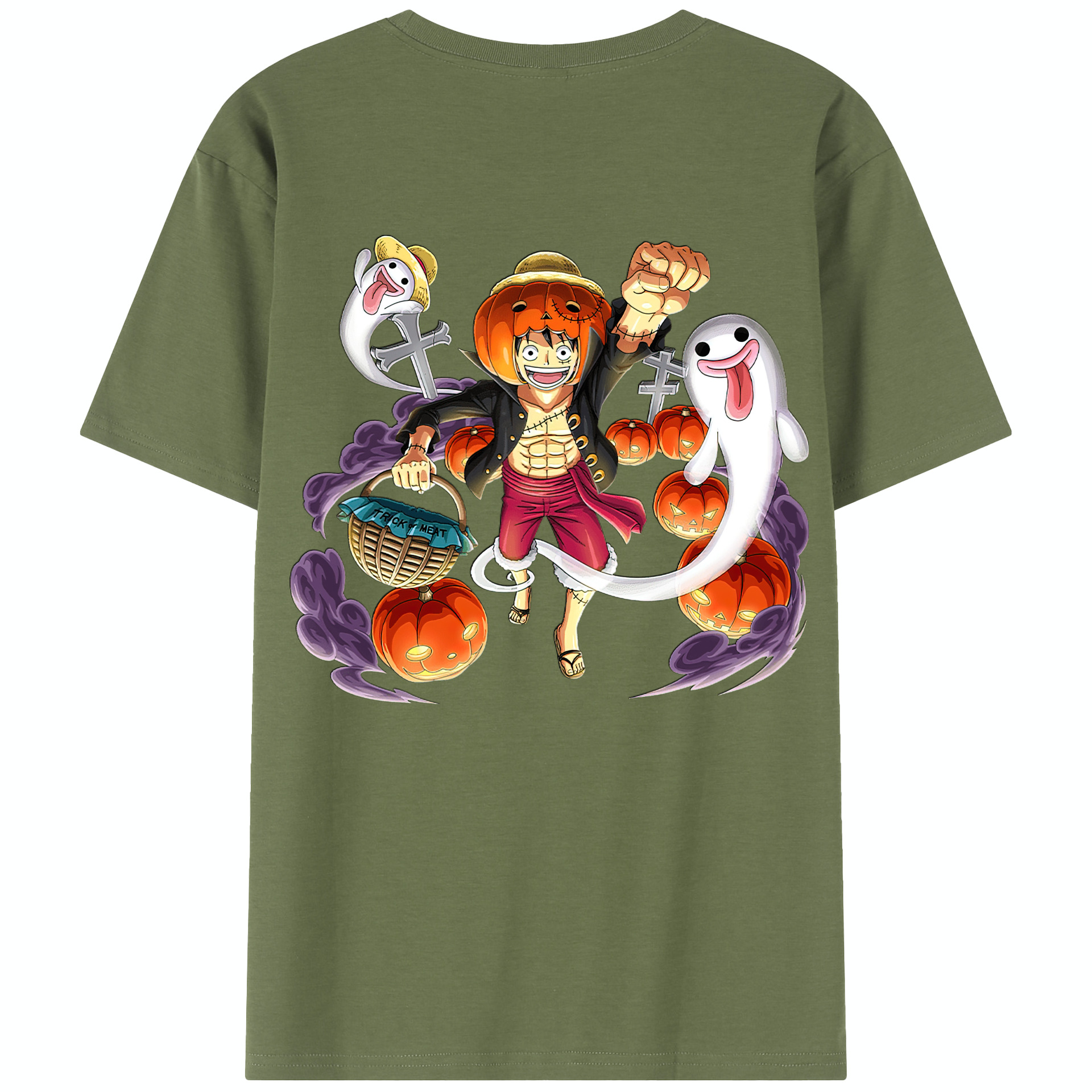 ワンピース モンキー・D・ルフィ ONE PIECE Monkey D. Luffy 綿100％半袖Tシャツ（背面プリント）